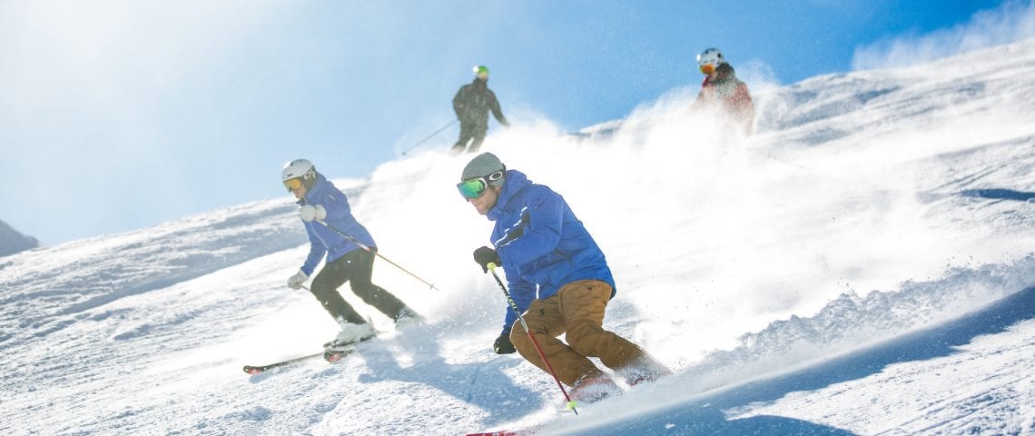 Group of people skiing in Meribel