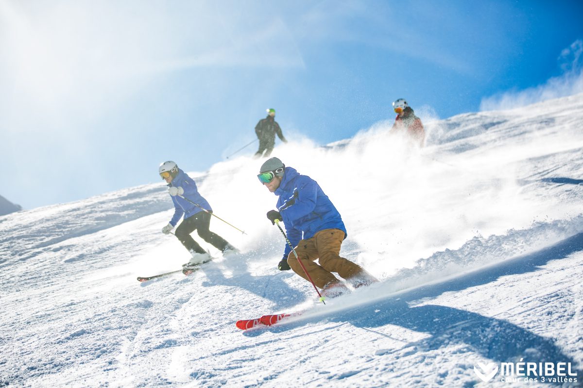 Group of people skiing in Meribel