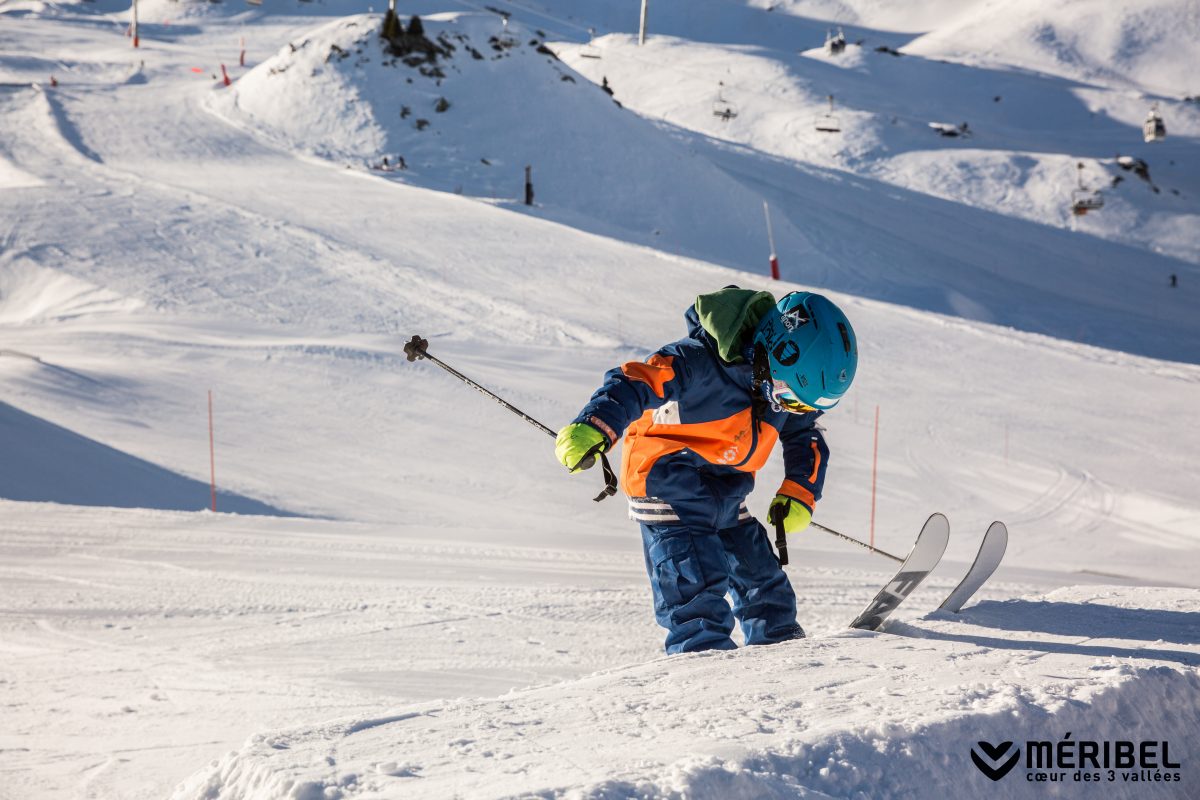 Ski or Snowboard? Toddler skiing in Meribel
