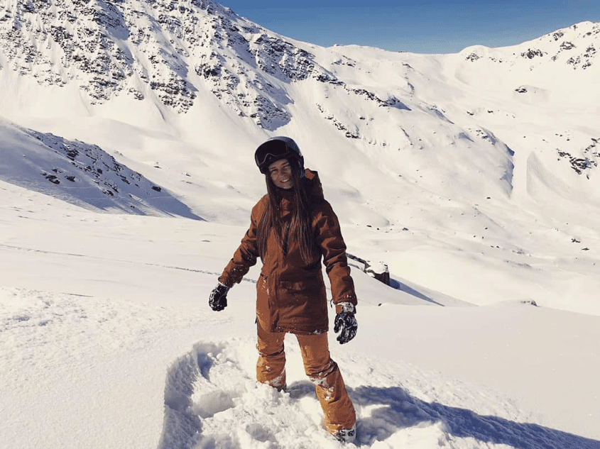 Dainora Jurevičiūtė stood in snow on the mountain