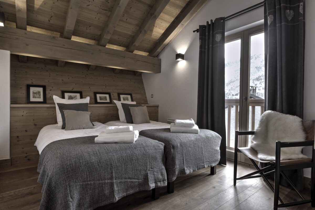 catered ski chalet in meribel village - bedroom of chalet victories 